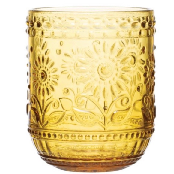 Embossed Floral Drinking Glass - Picture 2 of 3